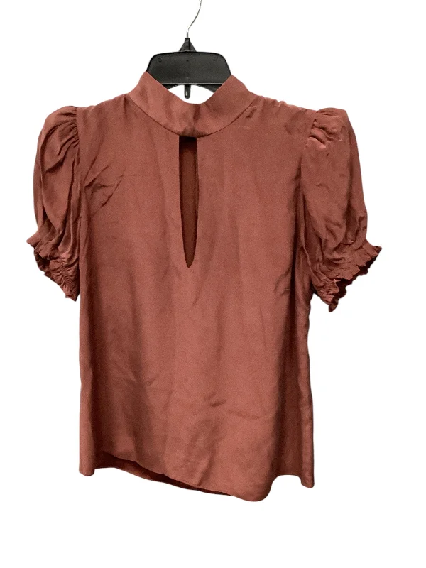 Top Short Sleeve By Frame In Brown, Size: Xs