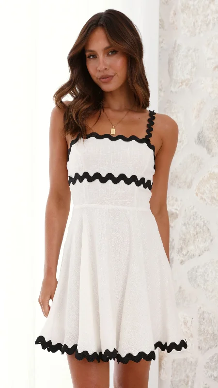 Lys Mini Dress - White/Black