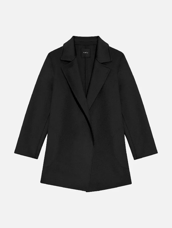 Clairene Wool Cashmere Coat in Black