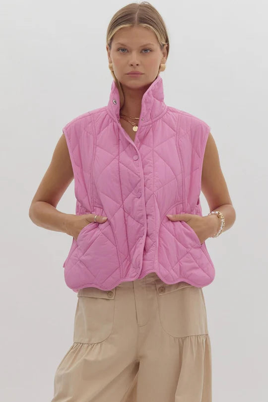 Mountainside Charm Pink Puffer Vest