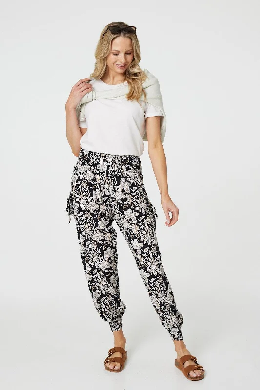 Floral Print Relaxed Harem Pants