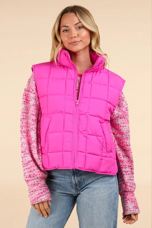 Posh Perfection Fuchsia Puffer Vest