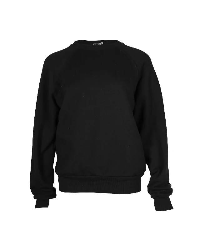 Reformation Crew Neck Sweater in Black Cotton