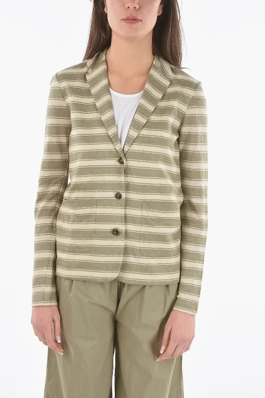 Woolrich Striped Two-Tone Flax Slub Blazer Xs Standard Size