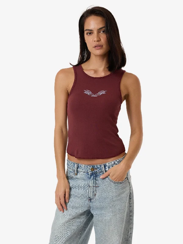 Speed Of Fury Curve Tank - Dark Cherry